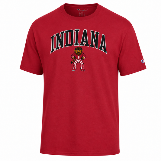 Men's Indiana Hoosiers Red Mascot Champion T-shirt