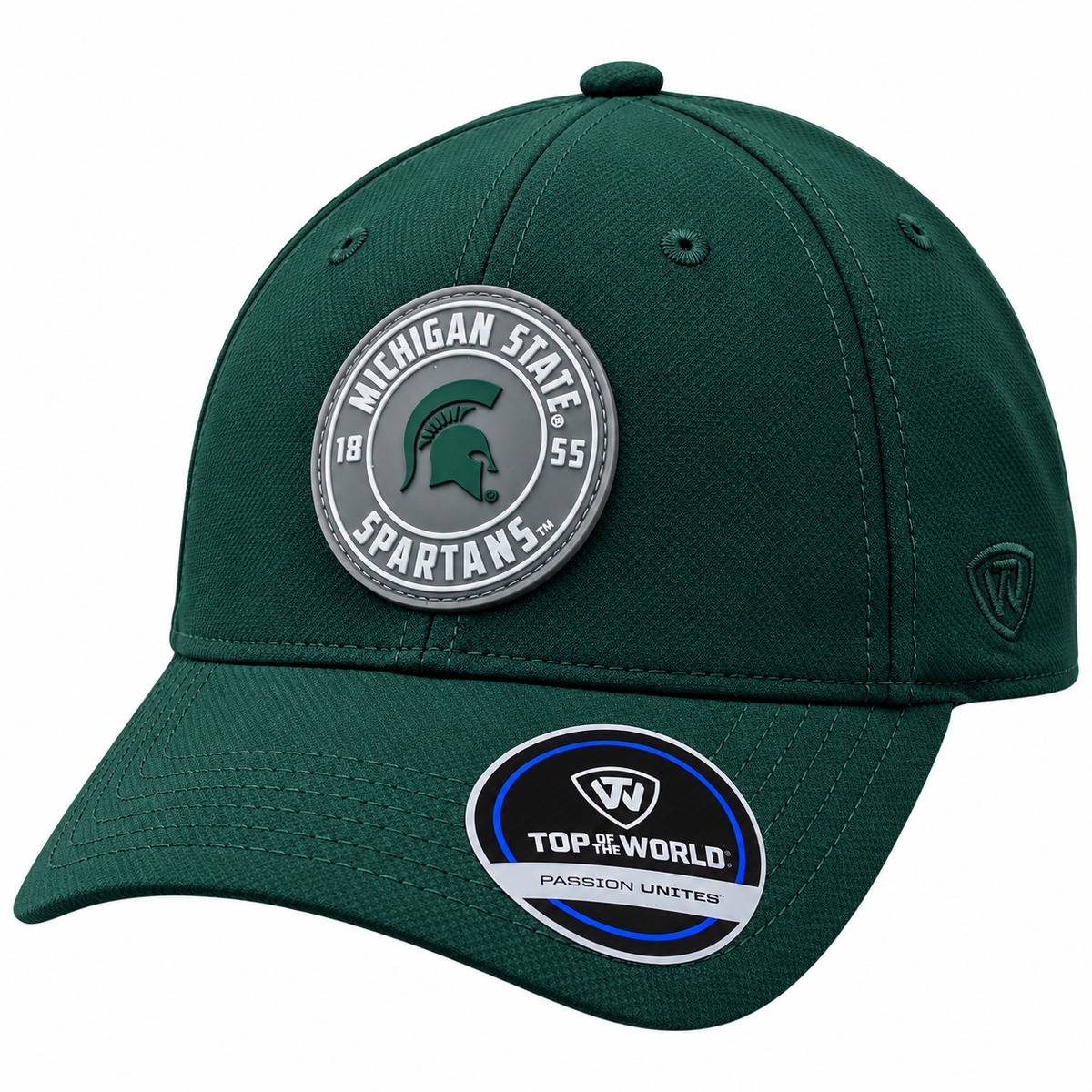 Men's Michigan State Spartans Top of the World Green Performance Adjustable Hat