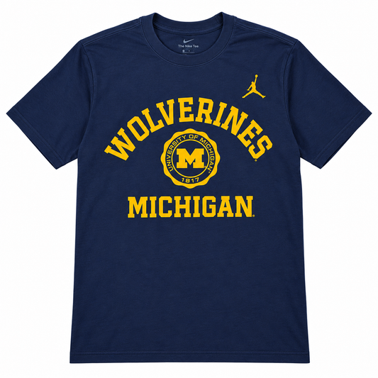 Men's Michigan Wolverines Nike Navy Jumpman Tee