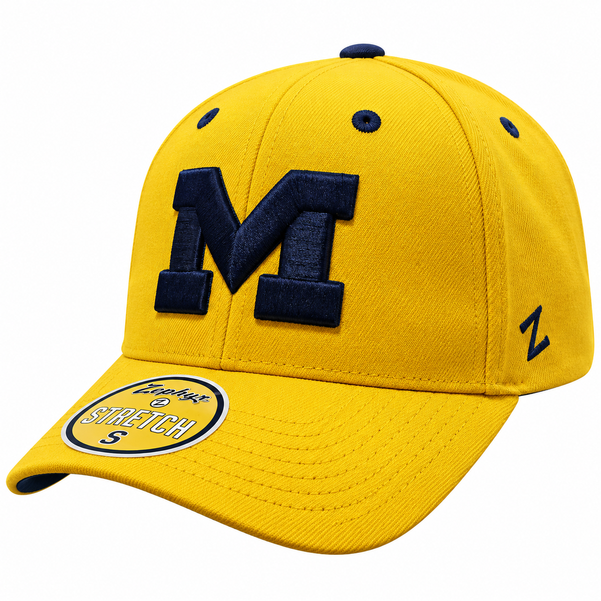 Men's NCAA Michigan Wolverines Zephyr Gold Primary Logo Flex Fit Hat