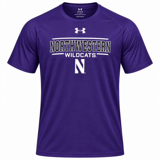 Men's NCAA Northwestern Wildcats Heatgear Purple Short Sleeve Tech Tee