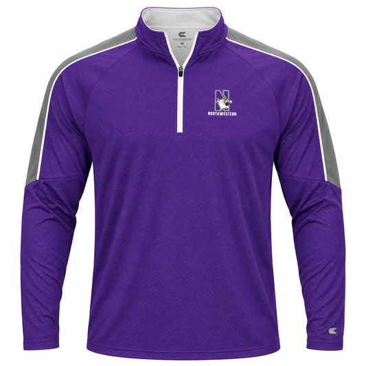 Men's NCAA Northwestern Wildcats Performance 1/4 Zip Windshirt By Colosseum Athletics