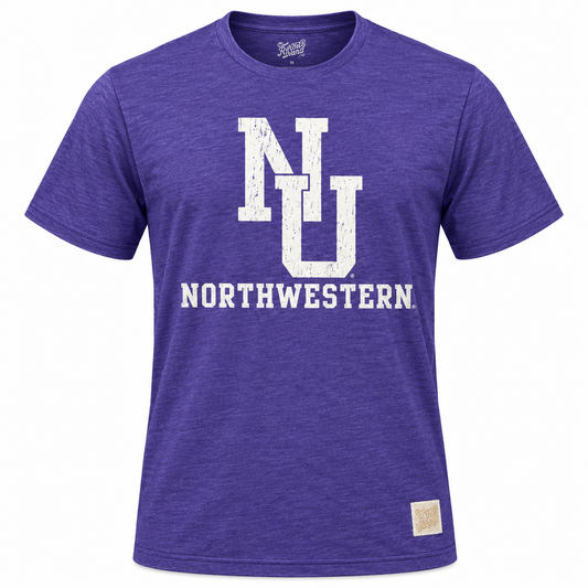 Men's NCAA Northwestern Wildcats Retro Brand Purple Heather Tee