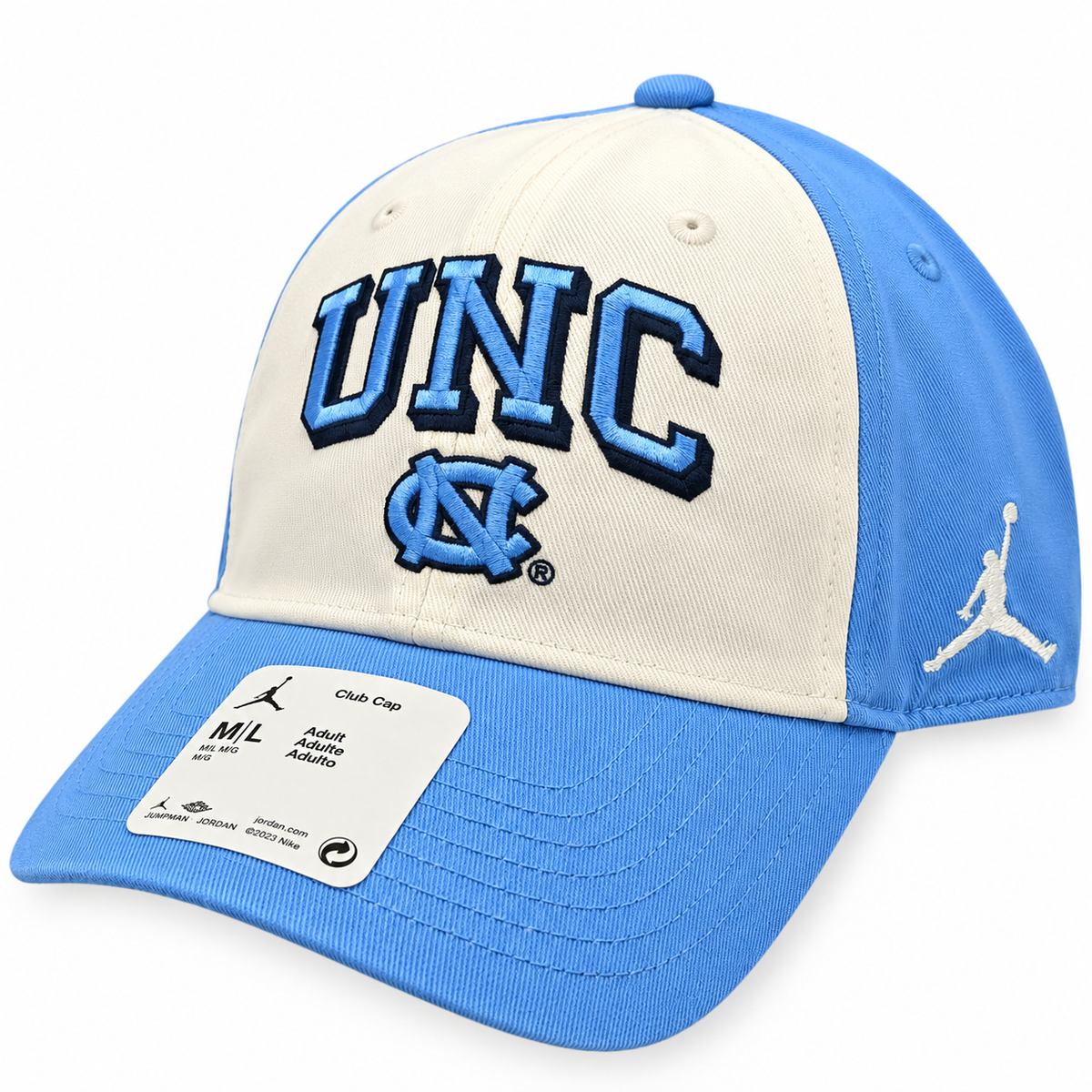Men's Nike North Carolina Tar Heels White/Sky Blue Jumpman Club Adjustable Hat