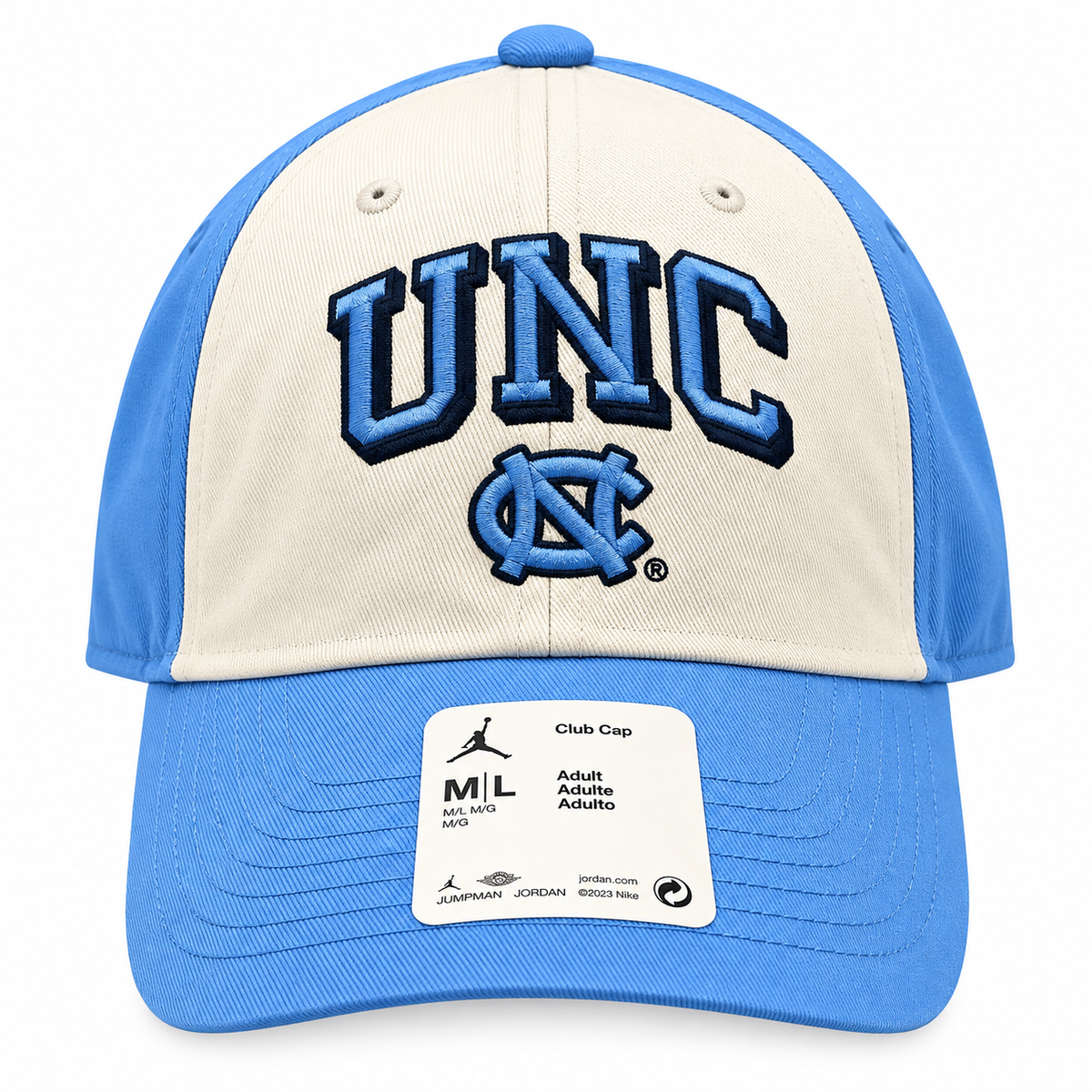 Men's Nike North Carolina Tar Heels White/Sky Blue Jumpman Club Adjustable Hat