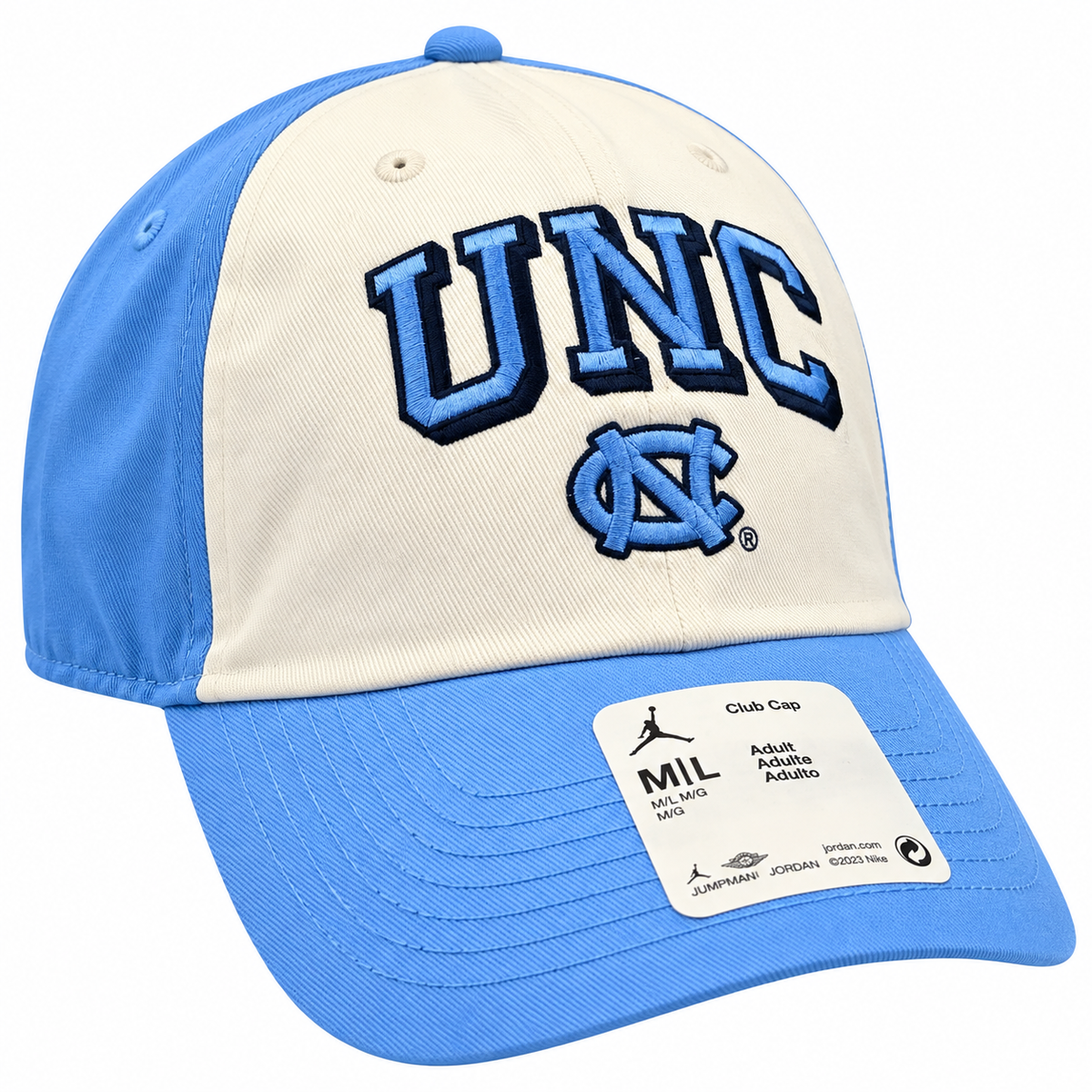 Men's Nike North Carolina Tar Heels White/Sky Blue Jumpman Club Adjustable Hat