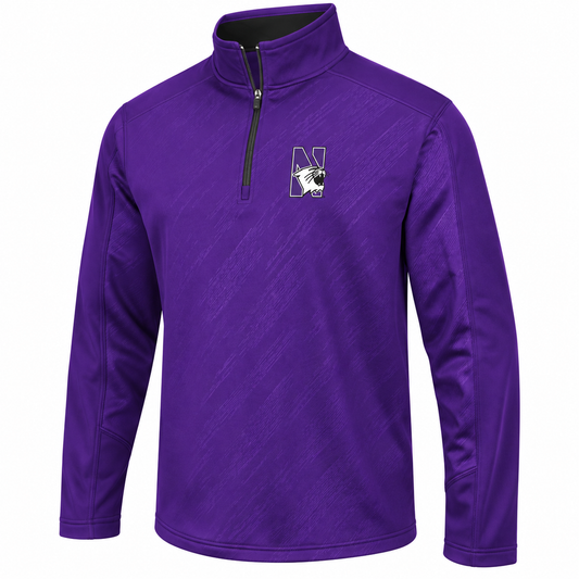 Men's Northwestern Wildcats Performance Fleece Full Zip 1/4 Zip Track Jacket By Colosseum Athletics