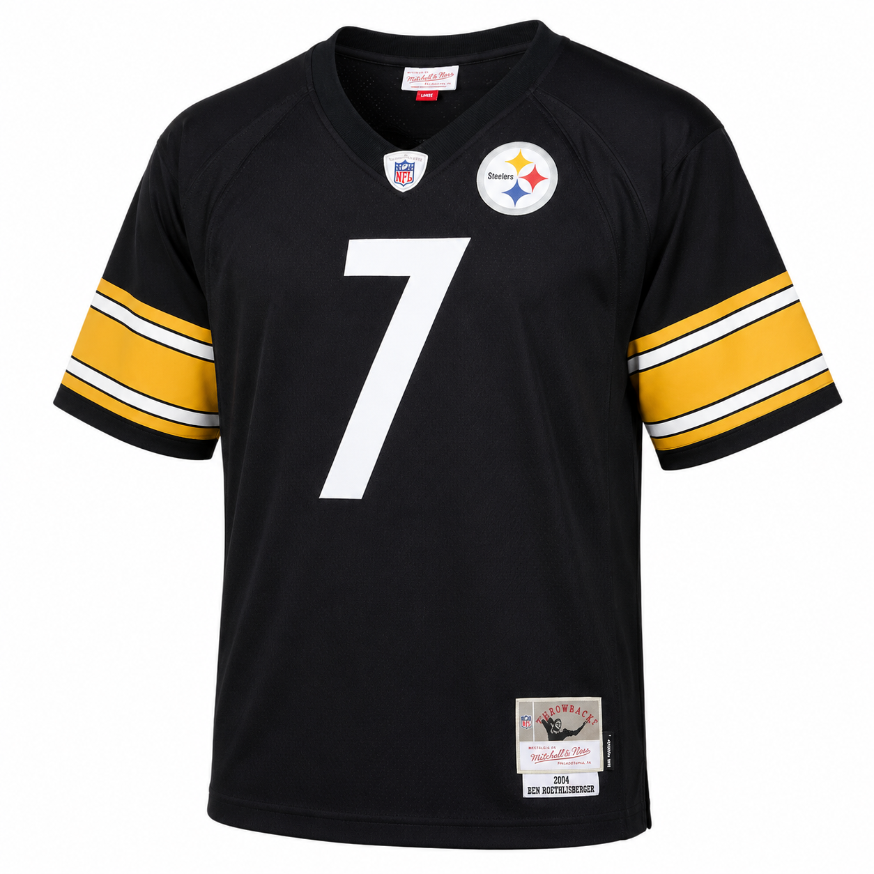 Men's Pittsburgh Steelers Ben Roethlisberger Mitchell & Ness Black 2004 Legacy Throwback Replica Jersey
