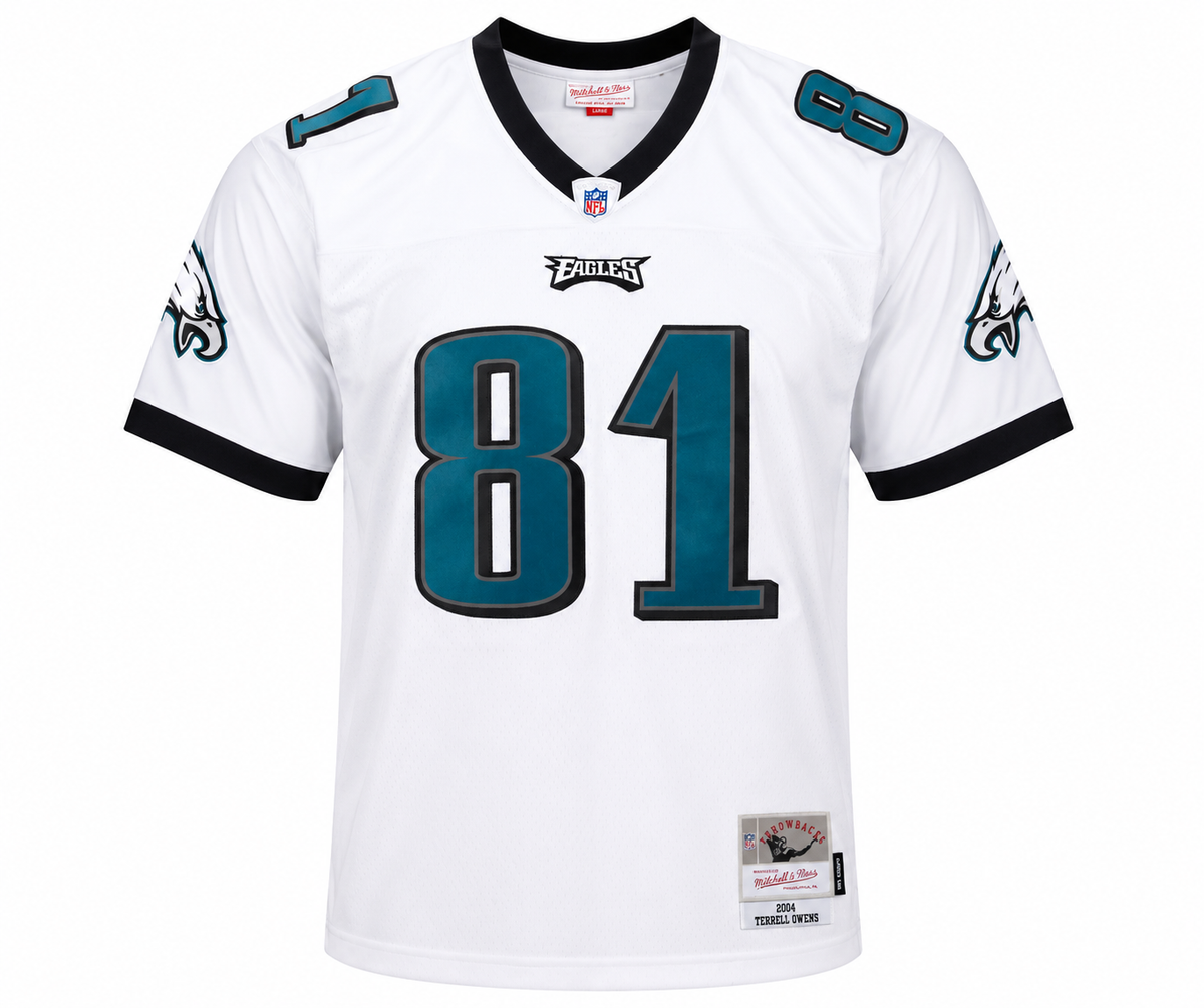 Men's Terrell Owens Philadelphia Eagles 2004 White Mitchell & Ness Legacy Replica Jersey