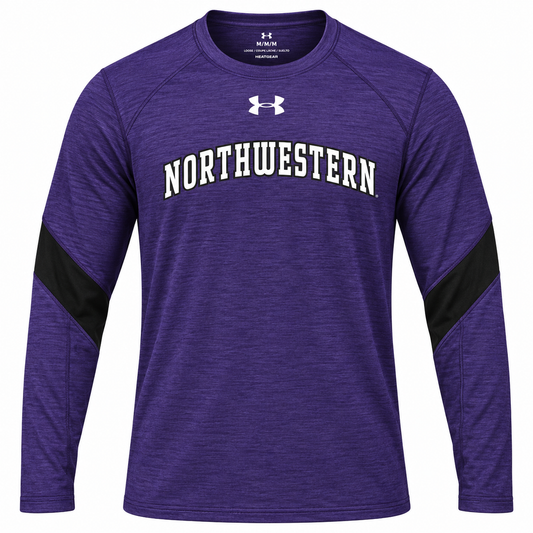Men's Under Armour Northwestern Wildcats Sideline Training HeatGear Purple Long Sleeve T-Shirt