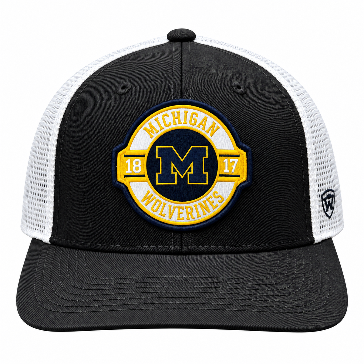 Michigan Wolverines NCAA Top Of The World Black/White Adjustable Trucker Hat