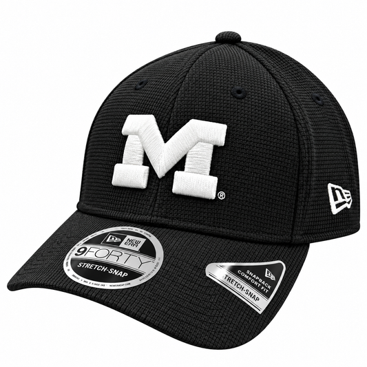 Michigan Wolverines New Era Black Pivot 9FORTY Adjustable Hat
