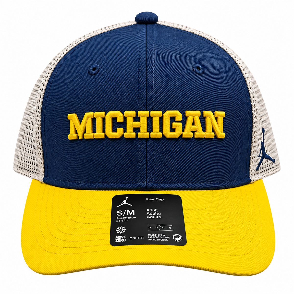 Michigan Wolverines Nike Navy Rise Trucker Adjustable Hat