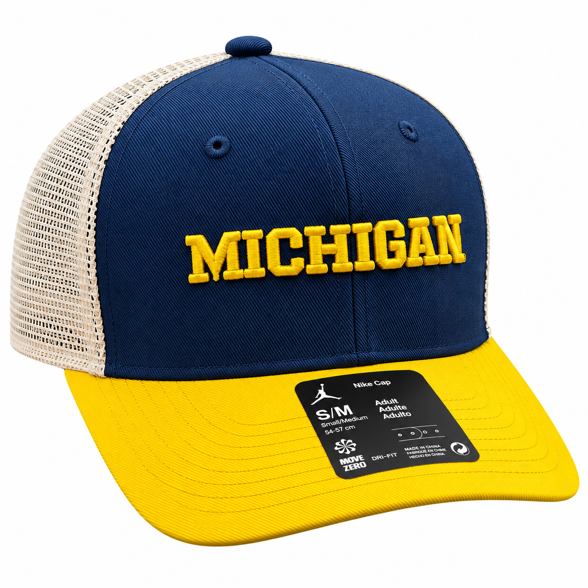Michigan Wolverines Nike Navy Rise Trucker Adjustable Hat