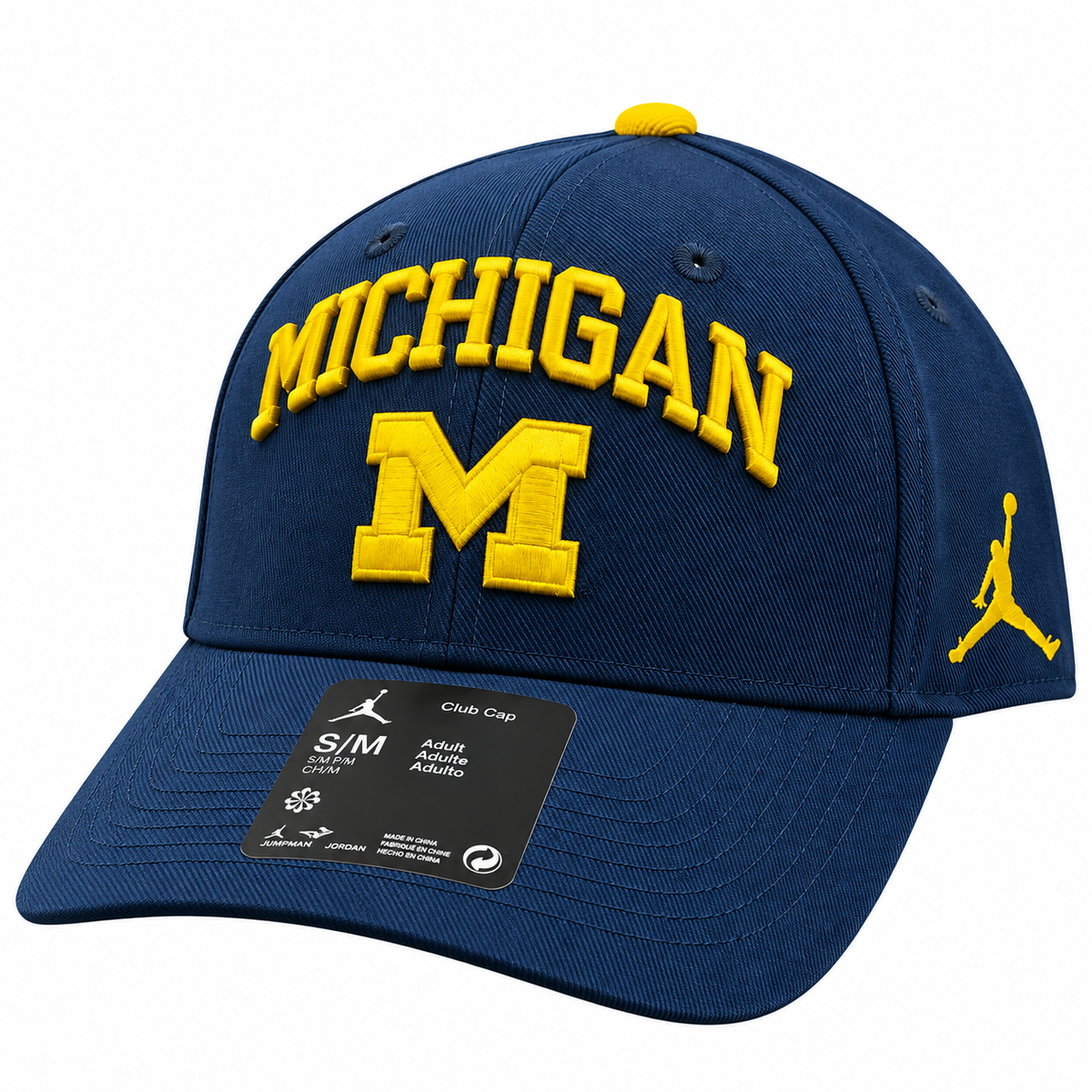 Michigan Wolverines Nike Rise Navy Jumpman Adjustable Hat