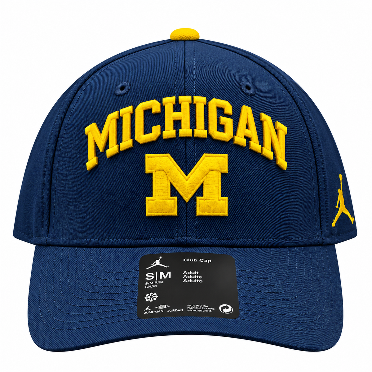Michigan Wolverines Nike Rise Navy Jumpman Adjustable Hat