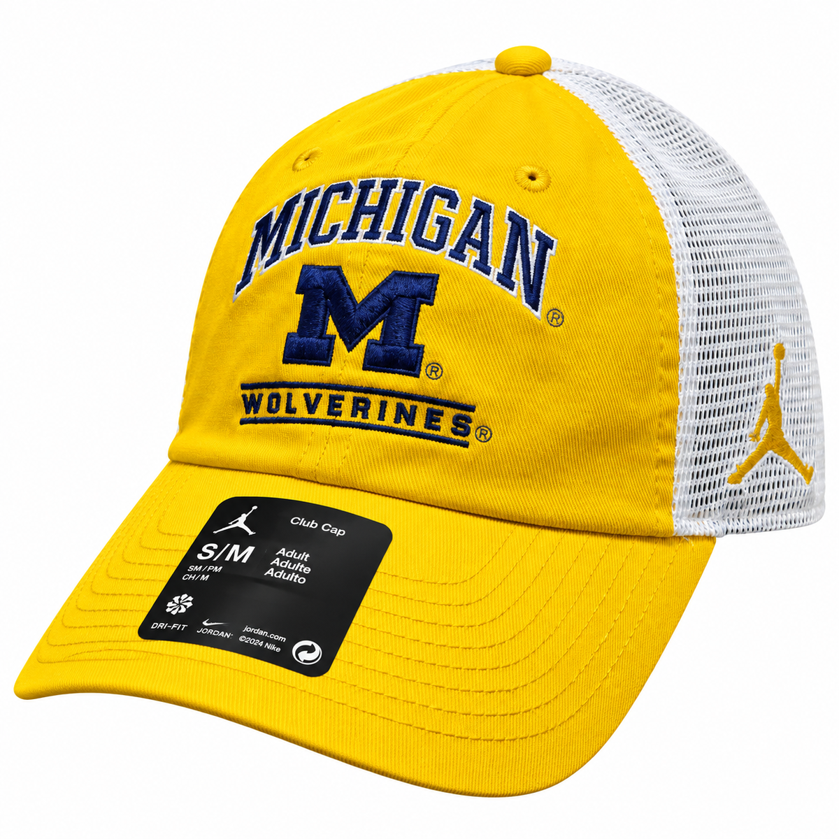 Michigan Wolverines Nike Yellow Club Jumpman Unstructured Adjustable Trucker Hat
