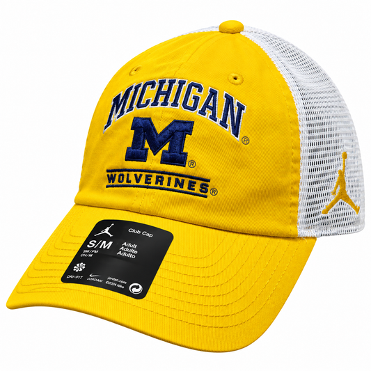 Michigan Wolverines Nike Yellow Club Jumpman Unstructured Adjustable Trucker Hat