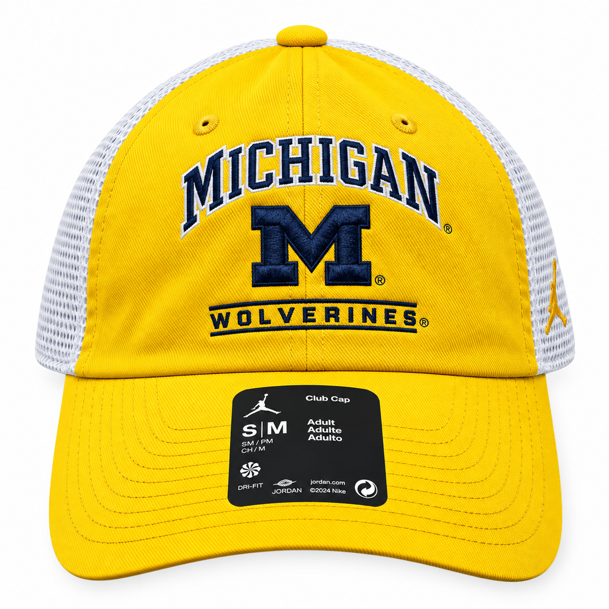 Michigan Wolverines Nike Yellow Club Jumpman Unstructured Adjustable Trucker Hat