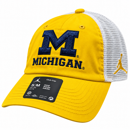 Michigan Wolverines Nike Yellow Club Jumpman Unstructured Adjustable Trucker Hat