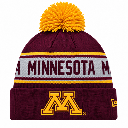 Minnesota Golden Gophers NCAA New Era Maroon Repeat Cuffed Pom Knit Hat