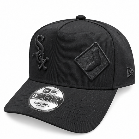Chicago White Sox New Era Dual Logo Blackout 9FORTY A-Frame Adjustable Hat