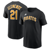 Men's Pittsburgh Pirates Roberto Clemente Nike Black Cooperstown Collection Name & Number T-Shirt - Pro Jersey Sports