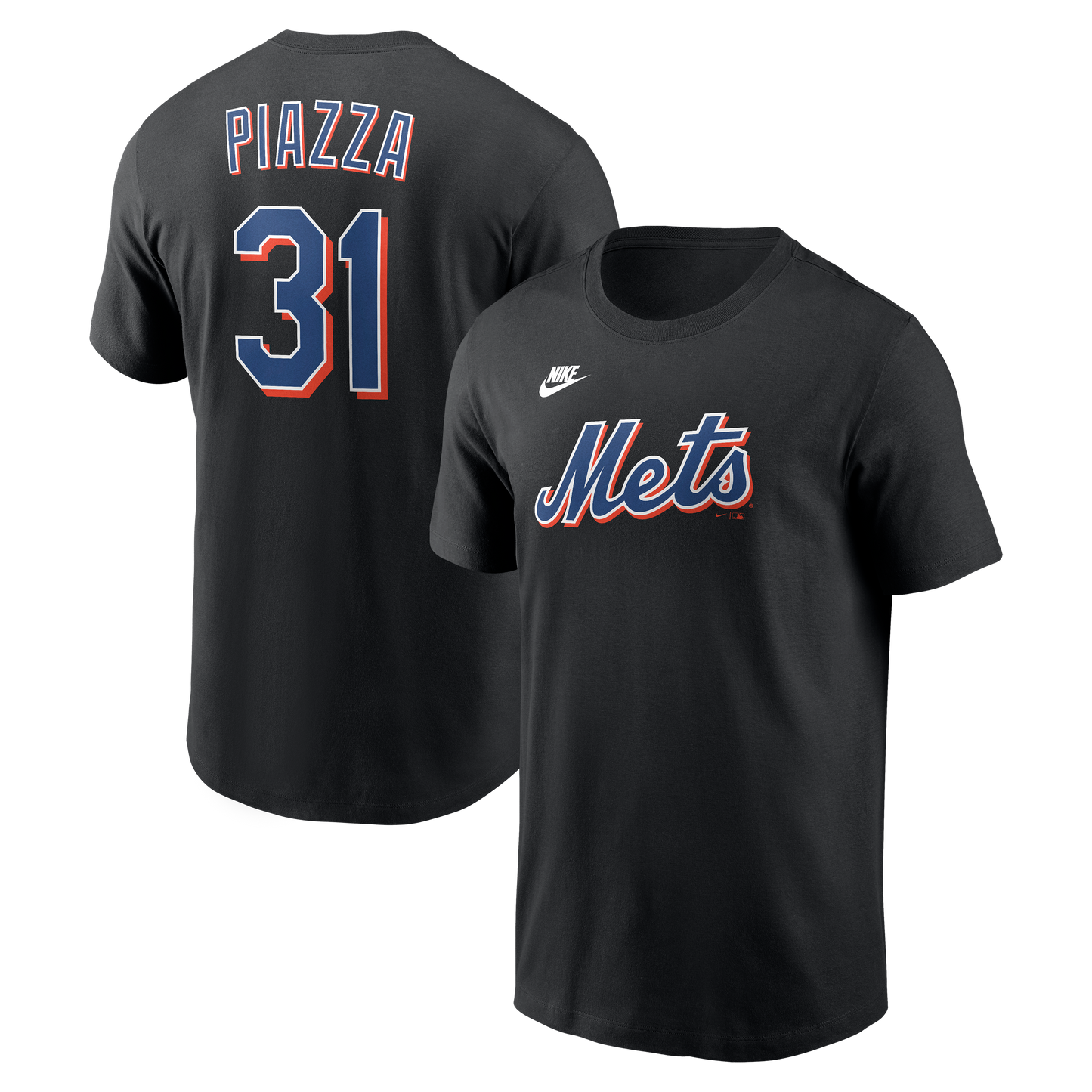 Men's Mike Piazza New York Mets Nike Black Name & Number T-Shirt - Pro Jersey Sports