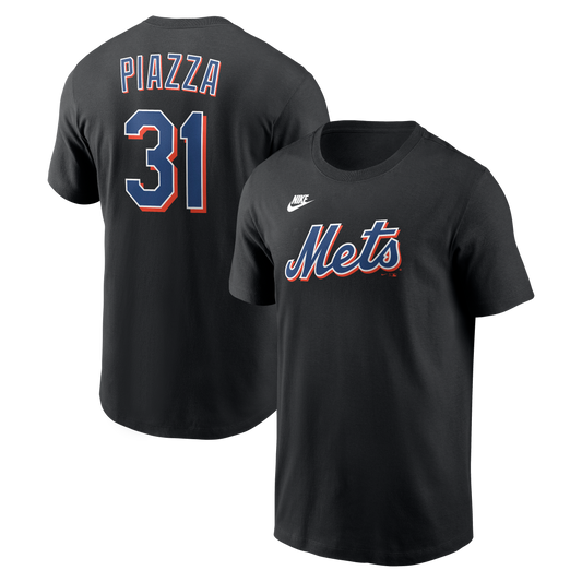 Men's Mike Piazza New York Mets Nike Black Name & Number T-Shirt - Pro Jersey Sports