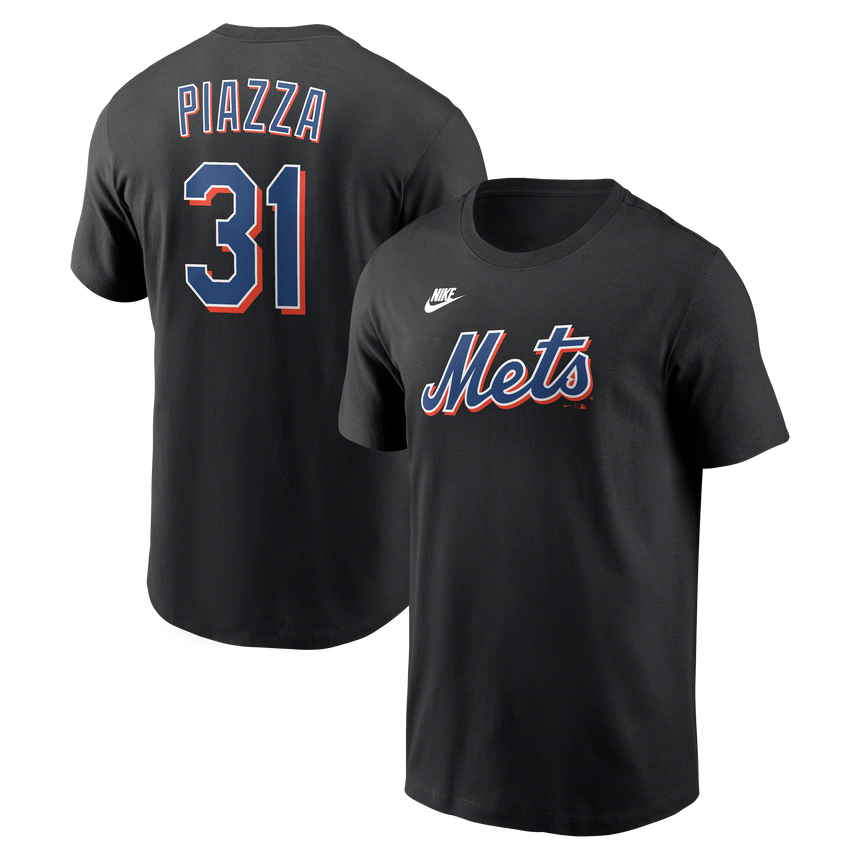 Men's Mike Piazza New York Mets Nike Black Name & Number T-Shirt - Pro Jersey Sports