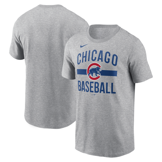 Men's Chicago Cubs Nike Heather Gray Arched T-Shirt - Pro Jersey Sports