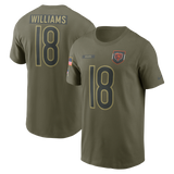 Men's Nike Caleb Williams Chicago Bears 2025 Salute To Service Olive Green Name & Number T-Shirt - Pro Jersey Sports