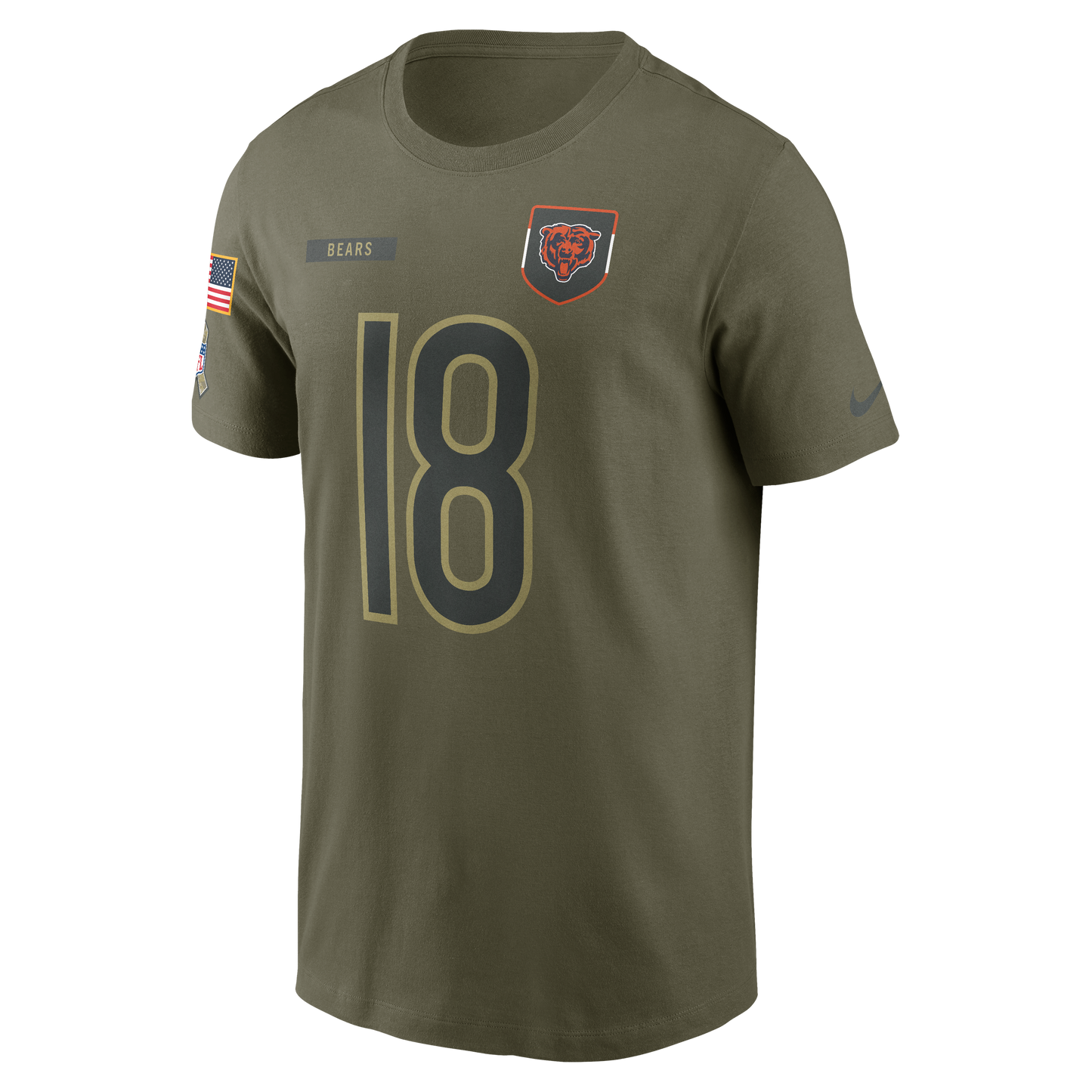 Men's Nike Caleb Williams Chicago Bears 2025 Salute To Service Olive Green Name & Number T-Shirt - Pro Jersey Sports