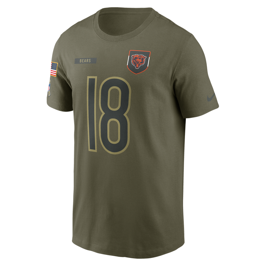 Men's Nike Caleb Williams Chicago Bears 2025 Salute To Service Olive Green Name & Number T-Shirt - Pro Jersey Sports