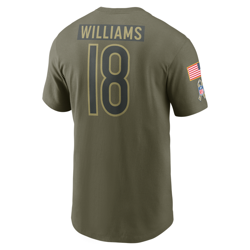 Men's Nike Caleb Williams Chicago Bears 2025 Salute To Service Olive Green Name & Number T-Shirt - Pro Jersey Sports