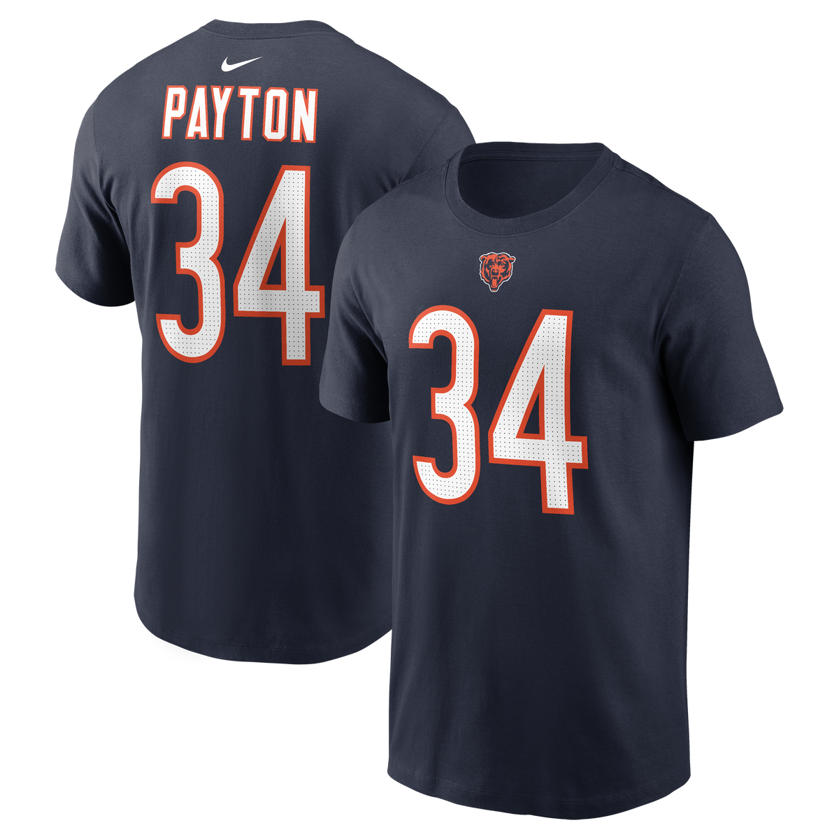 Men's Nike Walter Payton Navy Chicago Bears Name & Number T-Shirt