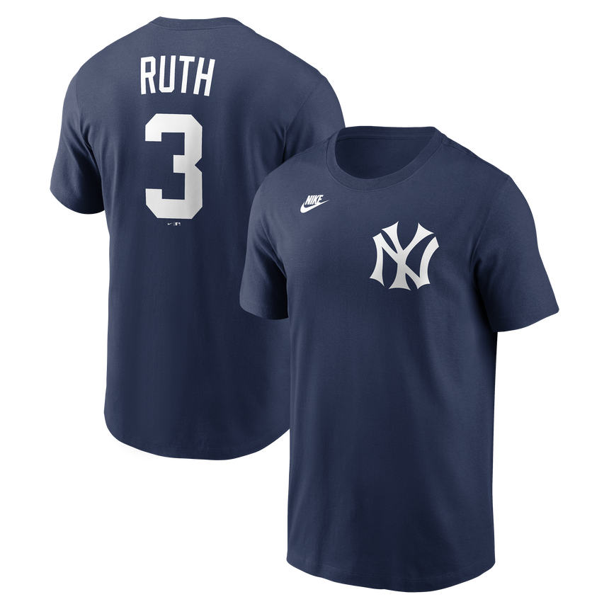 Men's Babe Ruth New York Yankees Nike Navy Name & Number T-Shirt - Pro Jersey Sports