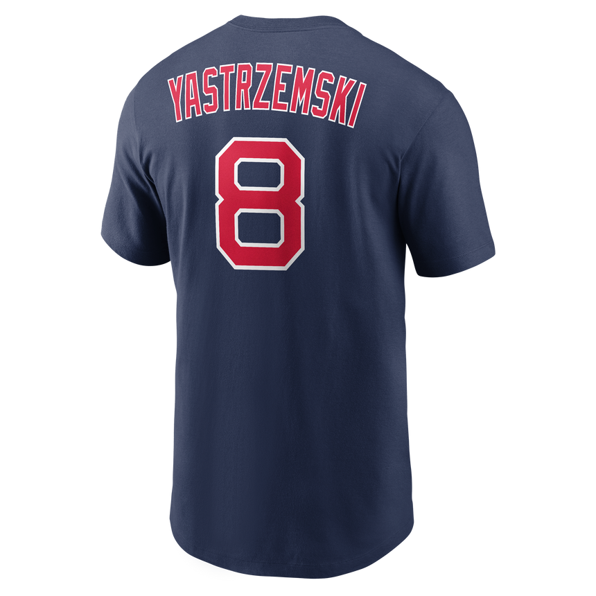 Men's Boston Red Sox Carl Yastrzemski Nike Navy Cooperstown Collection Name & Number T-Shirt - Pro Jersey Sports