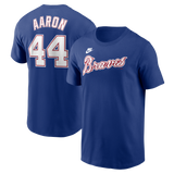 Men's Hank Aaron Atlanta Braves Nike Royal Blue Name and Number T-Shirt - Pro Jersey Sports