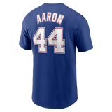 Men's Hank Aaron Atlanta Braves Nike Royal Blue Name and Number T-Shirt - Pro Jersey Sports