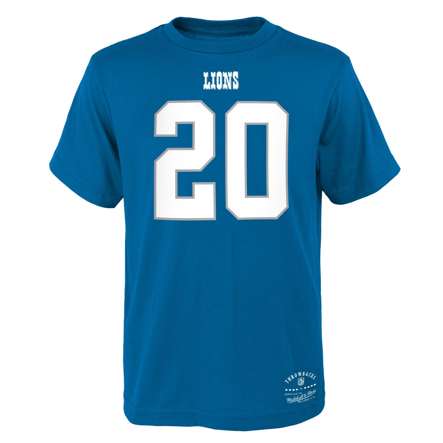 Youth Barry Sanders Detroit Lions Blue Mitchell & Ness Retro Player Name And Number T-Shirt