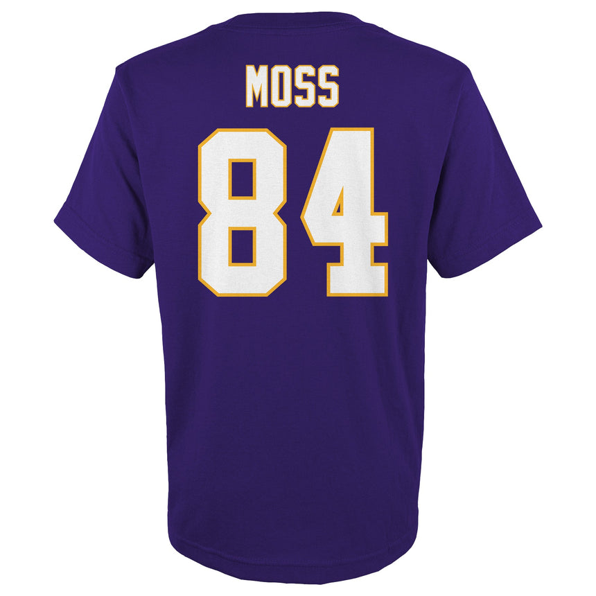 Youth Randy Moss Minnesota Vikings Purple Mitchell & Ness Retro Player Name And Number T-Shirt - Pro Jersey Sports