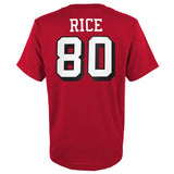 Youth Jerry Rice San Francisco 49ers Red Mitchell & Ness Retro Player Name And Number T-Shirt - Pro Jersey Sports