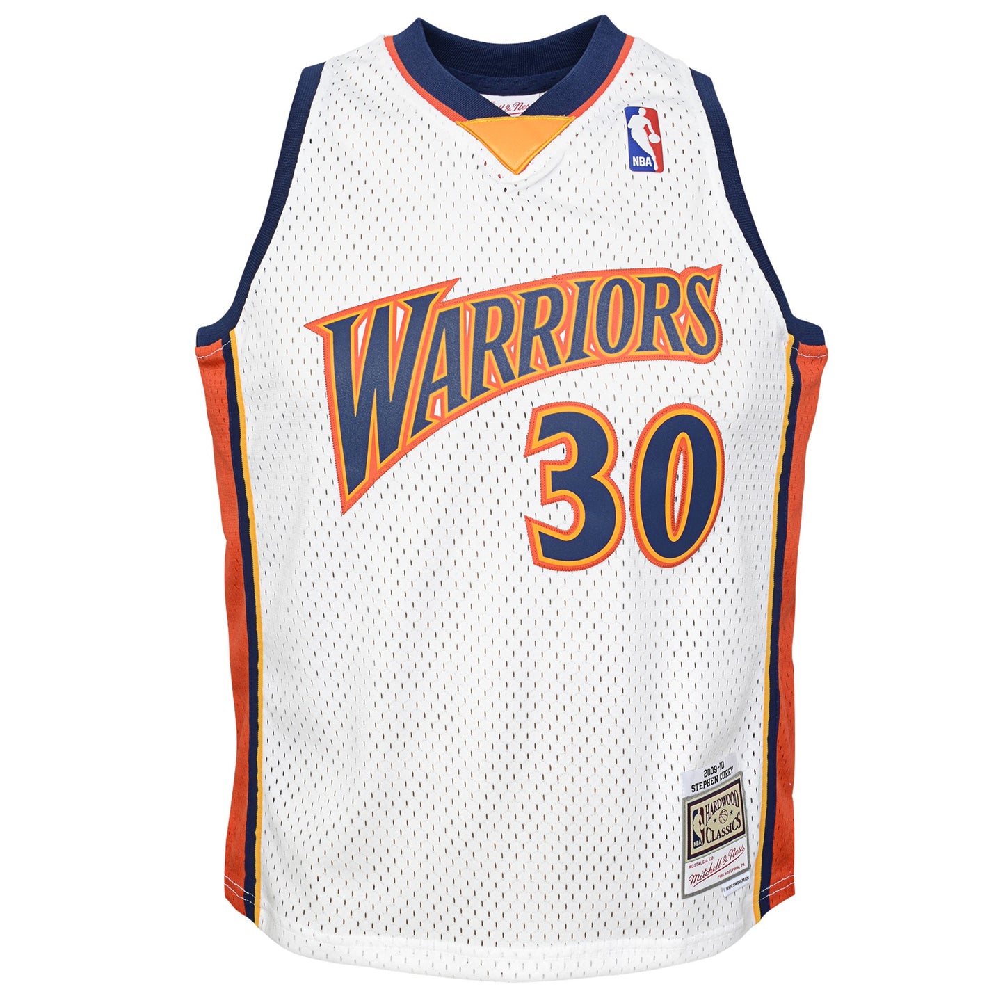 Youth Stephen Curry Golden State Warriors Mitchell & Ness White 2009-10 Hardwood Classics Swingman Jersey