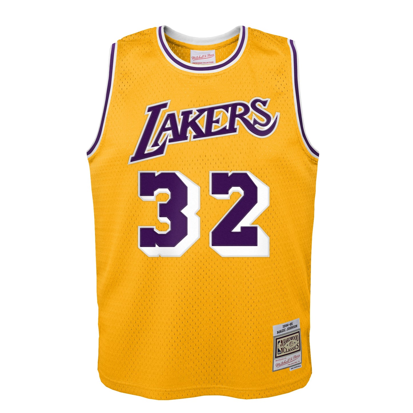 Youth Los Angeles Lakers Magic Johnson Mitchell & Ness Gold 1984-85 Hardwood Classics Swingman Jersey