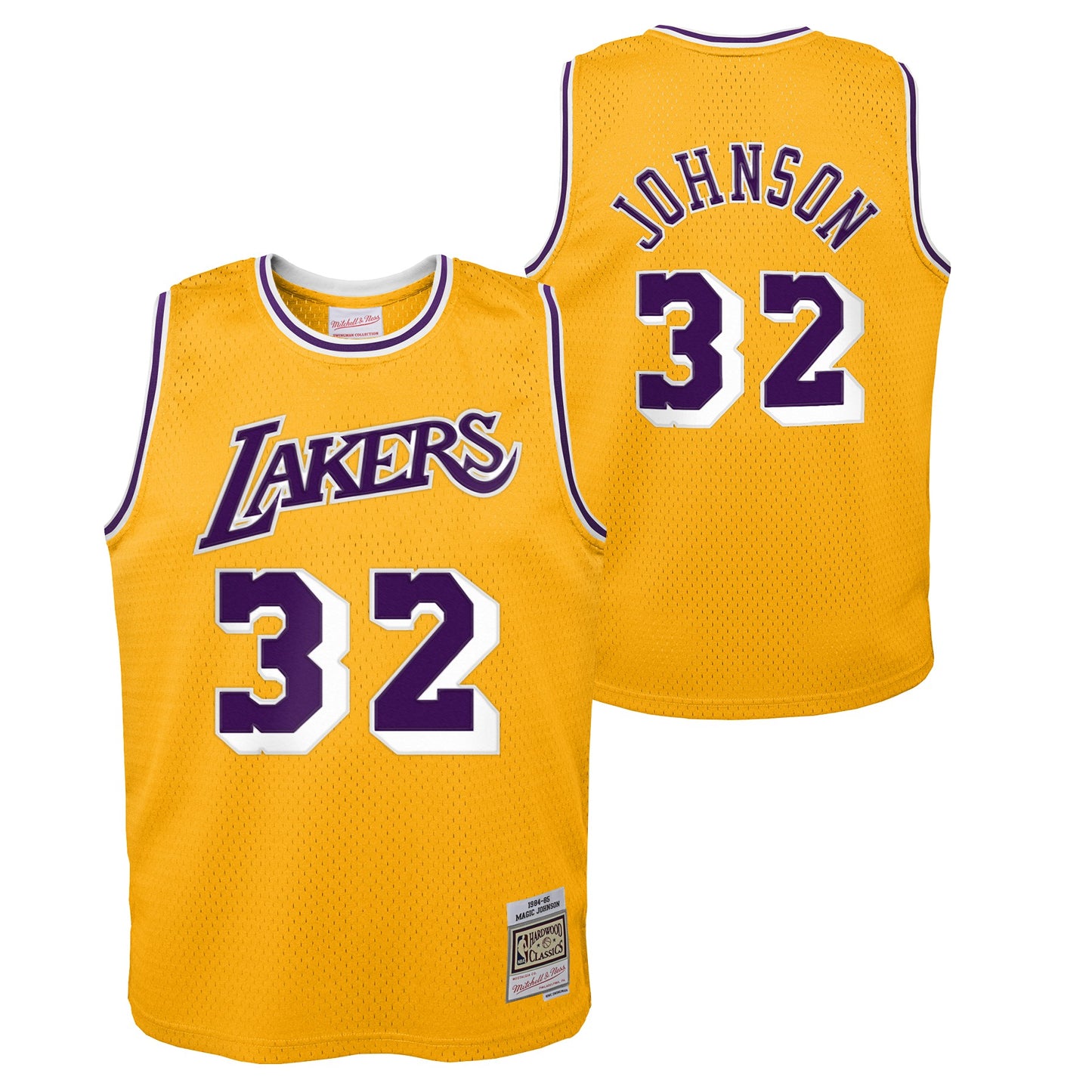 Youth Los Angeles Lakers Magic Johnson Mitchell & Ness Gold 1984-85 Hardwood Classics Swingman Jersey