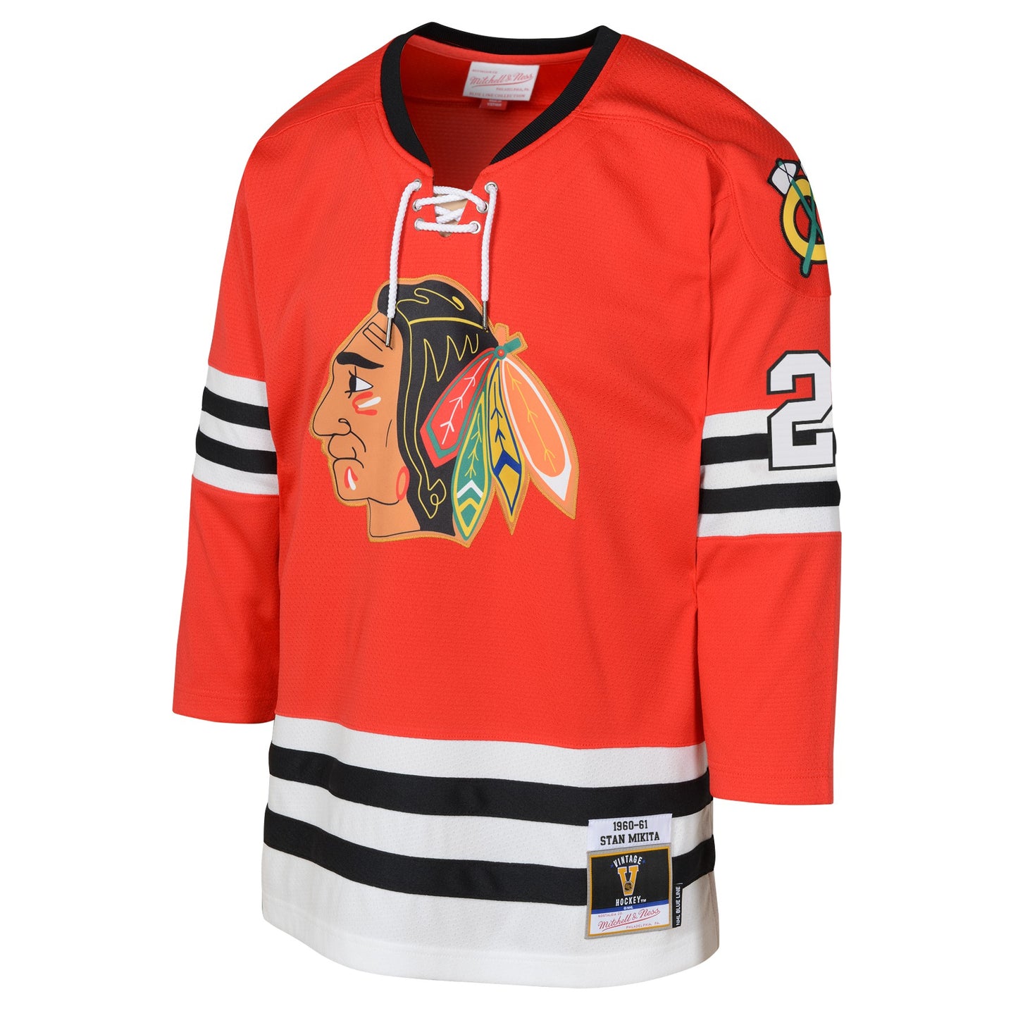 Youth Stan Mikita Chicago Blackhawks Red Mitchell & Ness 1960-61 Blue Line Player Jersey