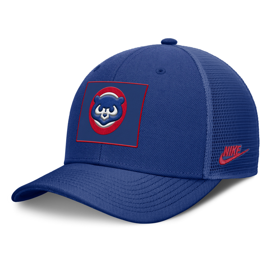 Chicago Cubs Nike Rise Royal Blue Dri-Fit Adjustable Snapback Trucker Hat - Pro Jersey Sports