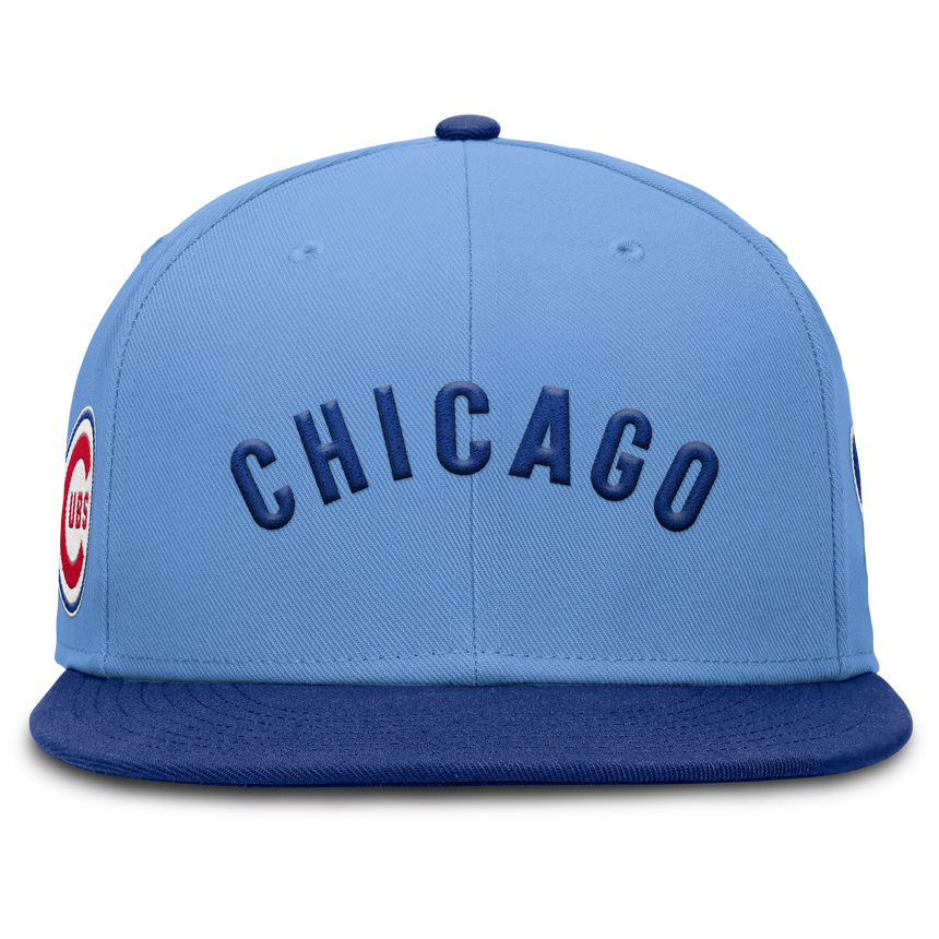 Mens Chicago Cubs Nike Cooperstown Blue Dri-Fit True Fitted Hat - Pro Jersey Sports