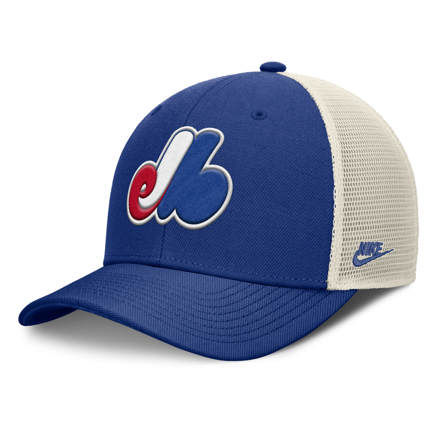 Montreal Expos Nike Rise Royal Adjustable Snapback Trucker Hat - Pro Jersey Sports